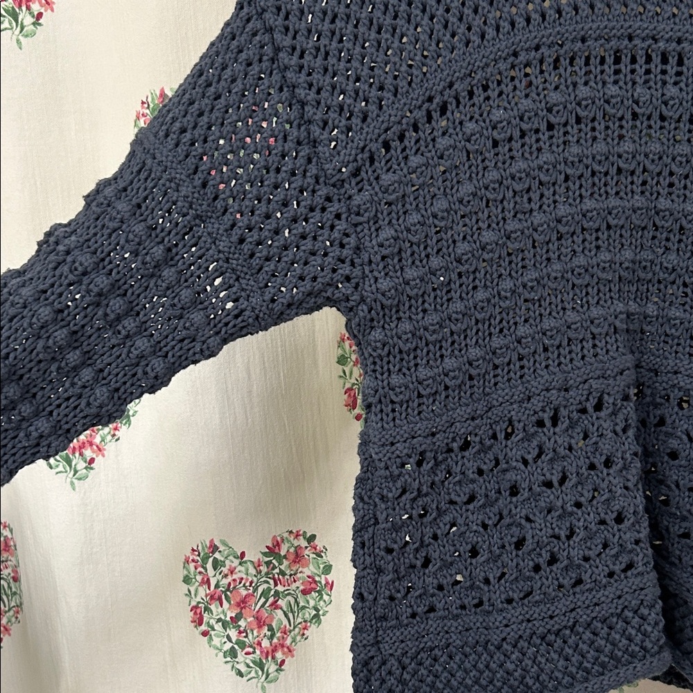 Universal Thread Dark Blue Crochet Sweater - Picture 3 of 3